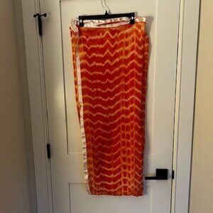 Vibrant Orange Zigzag Scarf